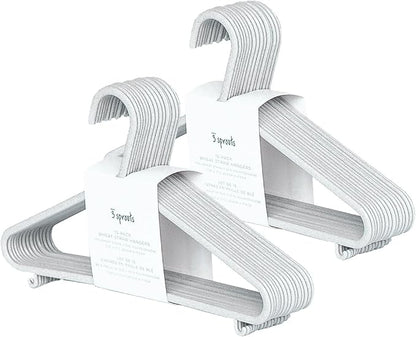3 Sprouts Sustainable Wheat Straw Plastic Toddler & Kids Hangers – Pack of 30 Infant Baby Clothes Hangers for Closet Organization – Small Children's Hanger for Nursery - Speckled Gray