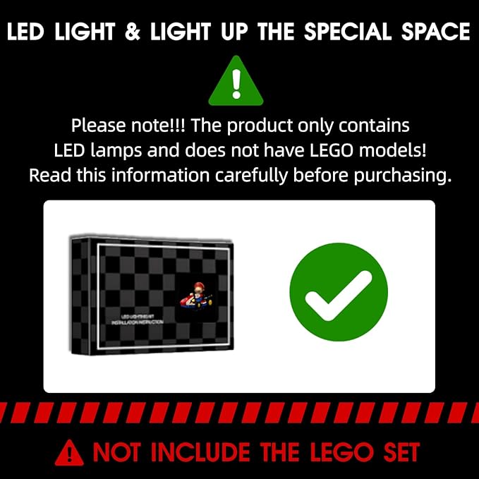 LED Light for Lego 72037 Mario Kart Mario & Standard Kart Set, Light Kit Compatible with Lego 72037 Building Blocks Model, Not Included The Model Set