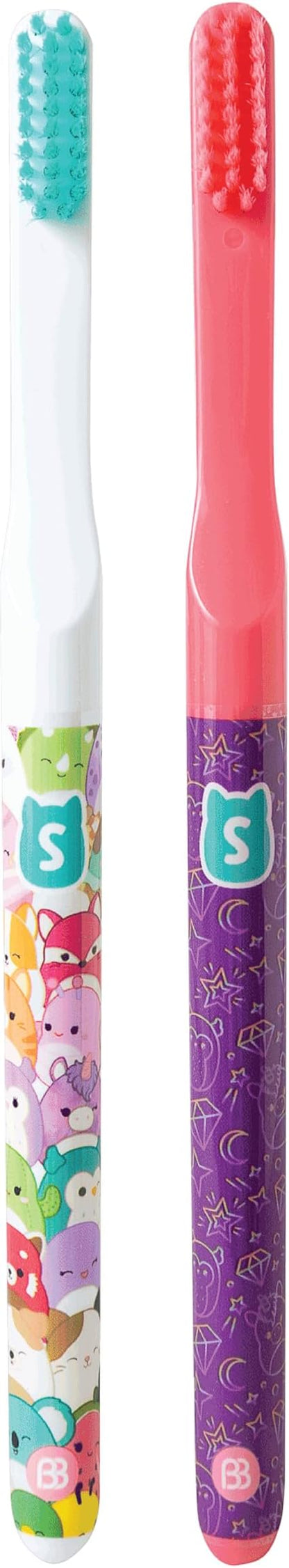 Brush Buddies Squishmallows Assorted Manual Toothbrushes, Soft Toothbrushes, Toothbrushes for Kids and Adults, 2PK