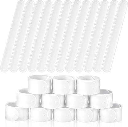 12 Pcs Silicone Slap Bracelets DIY Slap Bands Party Favors Bulk Blank Soft Wristband Wrist Snap Band for Craft Project DIY Painting Birthday Party Halloween Christmas