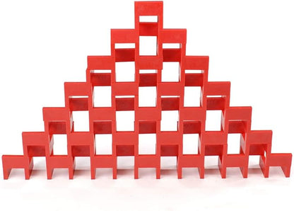Bulk Dominoes Plastic Bulk 100pcs – Building and Stacking and Chain Reaction Toppling STEAM Toy Blocks for Kids (Red)