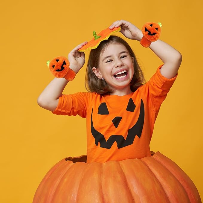 Halloween Plush Slap Bracelets, 8" Bracelets, Party Favor (6-Pack)