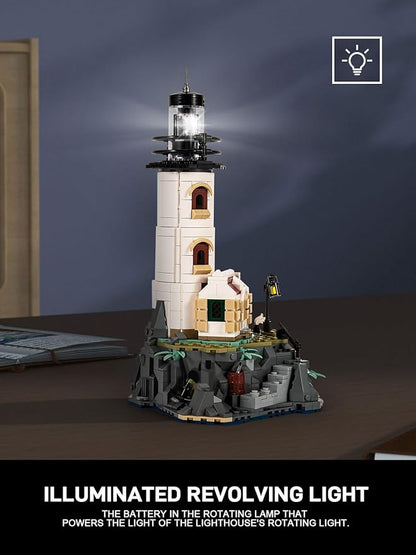 Island Lighthouse Building Block Sets with Glowing Lighting, Unique Collection and Display Model for Home,Building Block Kits Gift for Adults and Kids (1092 PCS)