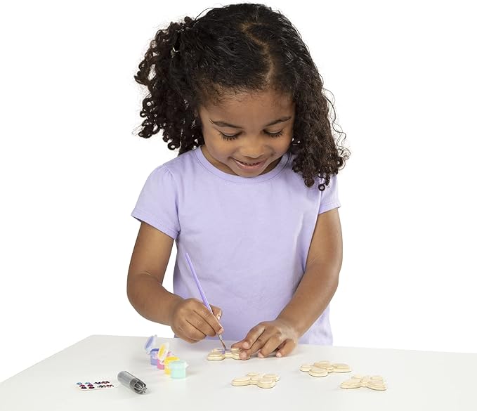 Melissa & Doug Created By Me! Paint & Decorate Your Own Wooden Magnets Craft Kit – Butterflies, Hearts, Flowers - Kids Craft Kits, Great Activity For Rainy Days And Party Favors, Ages 4+