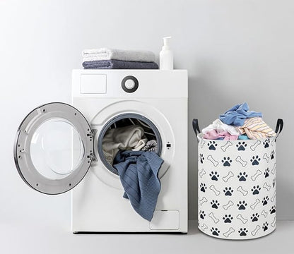 NTAOHAMPER Kids Laundry Hamper, Waterproof Storage Bin, Baby Boy Nursery Hamper with Paw Design, Clothes Organizer, Toys Bin, Room Decor