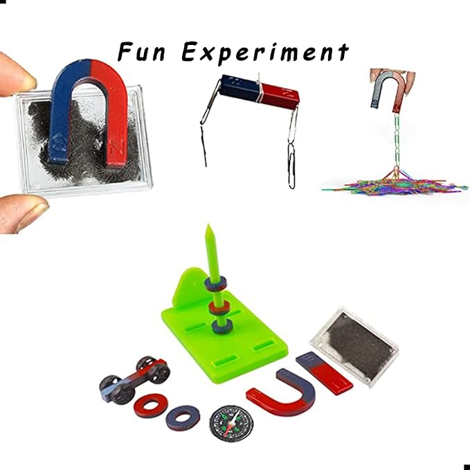 Magnet Science Kit, Magnetic Experiments Games Physical Mechanics Teaching Tools Equipment Compass Aids DIY Magnets Set Stones Mutual Attraction Decompression Toy Free Combination Office Stress Toy