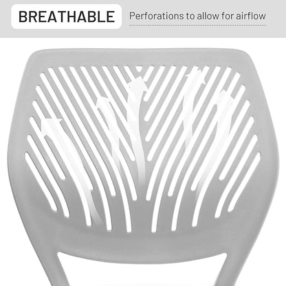 FurnitureR Desk Chair Armless, Study Computer Chair Adjustable Swivel for Student Children Kids, Comfy Cute Home Office Chair Fabric Seating Cushion and Plastic Low-Back with Rolling Wheels, Grey