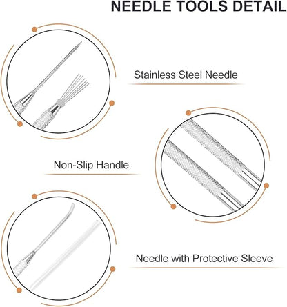 2PCS Clay Needle Tools, Wire Texture & Needle Detail Tool, for Ceramic Polymer Pottery Clay Sculpturing, Texturing, Modeling