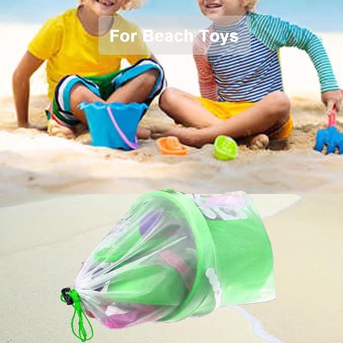 16 Pcs Mesh Small Toy Bags for Storage, 3 Sizes Reusable Mesh Drawstring Produce Bags Puzzle Bag for Kids Storage Playroom Organization, Fruits, Vegetable