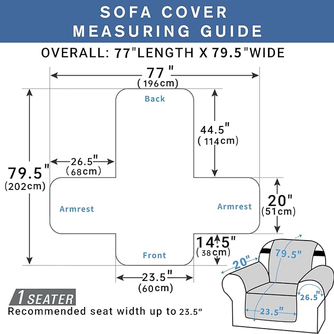 XINEAGE Quilted Chair Sofa Cover Waterproof Chair Covers for Armchair, Super Soft Washable Slipcover with Pockets & Non-Slip Elastic Straps, Thick Furniture Protector (Chair, Coffee)
