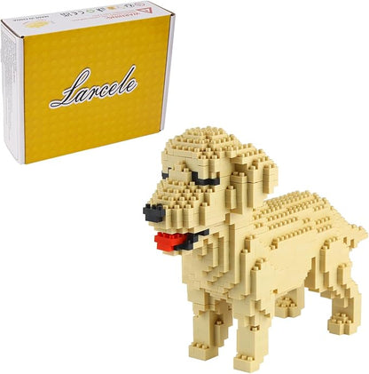 Larcele Micro Dog Building Blocks Mini Pet Building Toy Bricks,950 Pieces KLJM-02 (Golden Retriever)