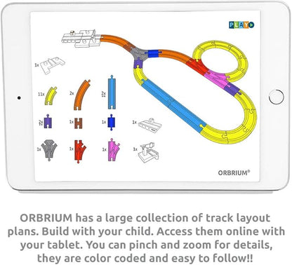 Orbrium Toys 68 Pcs Wooden Train Track Expansion Pack Compatible with Thomas Wooden Train, Brio, Thomas The Tank Engine (68 Pcs)