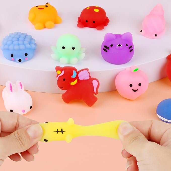 Hooqict 20Pcs Squishy Toys Stress Balls for Kids Kawaii Squishies Squishy Fidget Sensory Toys for Boys Girls Classroom Prizes, Goodie Bag Stuffers, Easter Basket, Christmas Stocking Stuffers