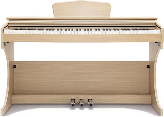 Digital Piano Keyboard for Beginners & Professionals, Electric Piano with Sliding Cover Design, 88 Keys Digital Piano Headphone Jack,Three Pedal （No Piano Bench ）