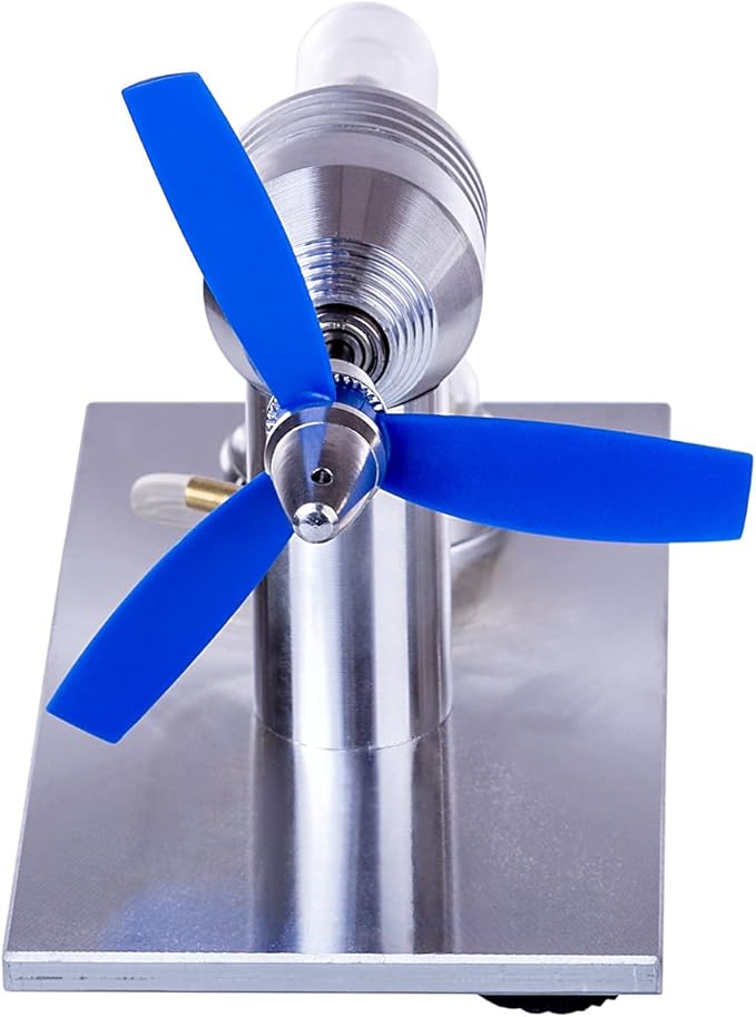 3-Blade Stirling Engine Model for Airplane, Aircraft Propeller Blades Sterling Engine Science Physical Experiment Educational Engine for Adult