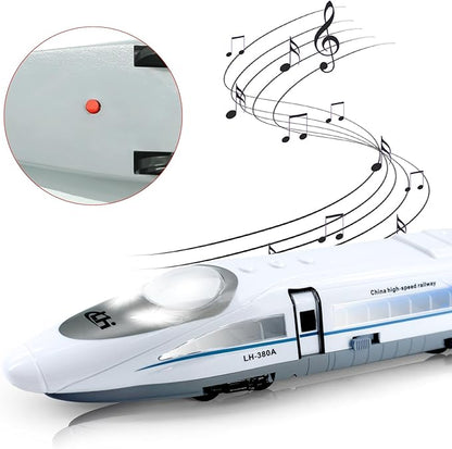 OTONOPI Electric Bullet Train with Lights and Sounds Subway Locomotive Engine High Speed Toy Train Model Inertial Driving Play Vehicle for Kids Age 3+