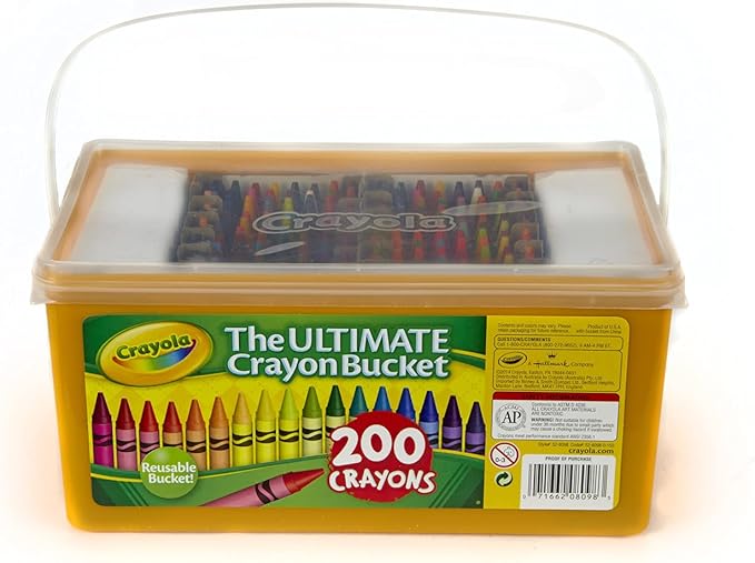 Crayola Ultimate Crayon Bucket, 200 Crayons, Duplicates of Favorite Colors, Gift for Kids