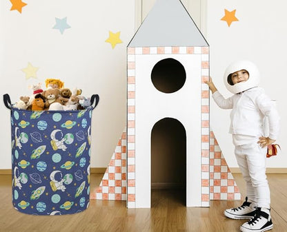Kids Laundry Hamper,Boys Laundry Basket Collapsible Space Storage Baskets for Home Decor,Office,Toy Organizer,(Astronaut)