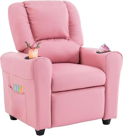 Candy Kids Reclining Chair Leather Recliner Sofa Toddler Youth Children Child Ages 1-6