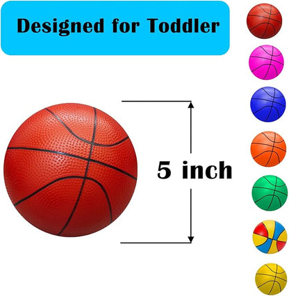 ABAJI Mini Basketballs Green 2 PCS 5" Set with Random Color Pump Needle Durable Material for Mini Hoop Toddlers Kids Teenagers for Pool Indoors Outdoors