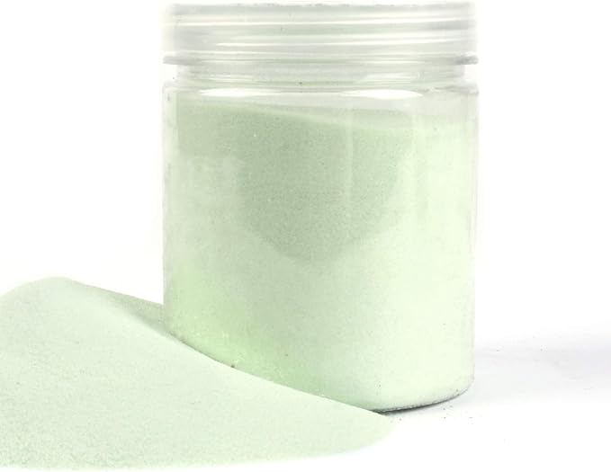 Shiny Stone Colorful Sand,Rainbow Sand,Art Sand,Colored Sand,Craft Sand,Decorative Wedding Vibrant Sand, 40 Colors 250g/0.55lb/8.81oz for Wedding Succulent Terrarium Vase (Shallow Green)