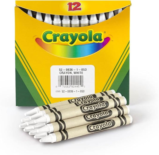 Crayola Crayons, White, Single Color Crayon Refill, 12 Count Bulk Crayons, School Supplies