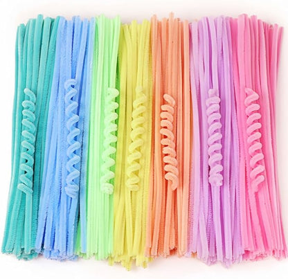 Pipe Cleaners Bulk Pastel,300 Pcs Thick Pipe Cleaner Crafts Supplies 7 Assortment Macaron Color Chenille Stems for Arts and Craft Projects Creative DIY Decorations(Candy color-300pcs)