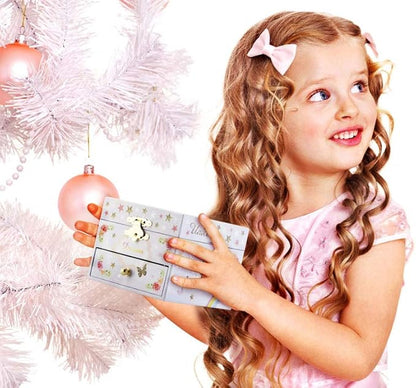 RR ROUND RICH DESIGN Kids Musical Jewelry Box for Girls with Drawer and Jewelry Set with Brave Unicorn - Beautiful Dream Tune Purple