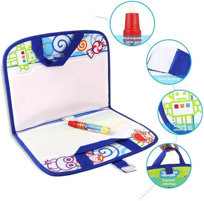 Coolplay Kid Activities Water Drawing Mat Painting with Water Pen Airplane Travel Toy for Toddlers