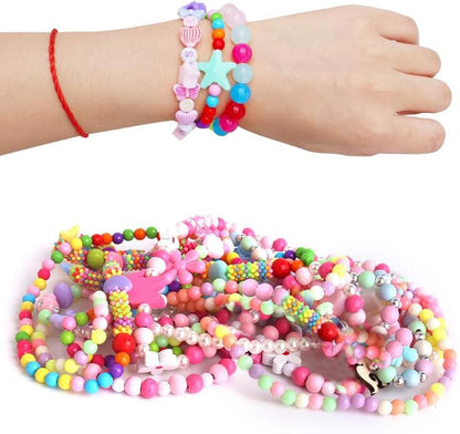 ONESING 22 Pcs Toddler Costume Jewelry Gift Princess Necklace Bracelet Set Girls Play Jewelry Kit Necklace Bracelet for Kids Play Dress Up