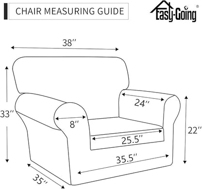 Easy-Going Sofa Slipcover Chair Cover Waterproof Couch Cover Washable Sofa Cover Non-Slip Fabric Furniture Protector with Pocket for Pets Covers Pets Kids Children Dog Cat (Chair, Ivory)