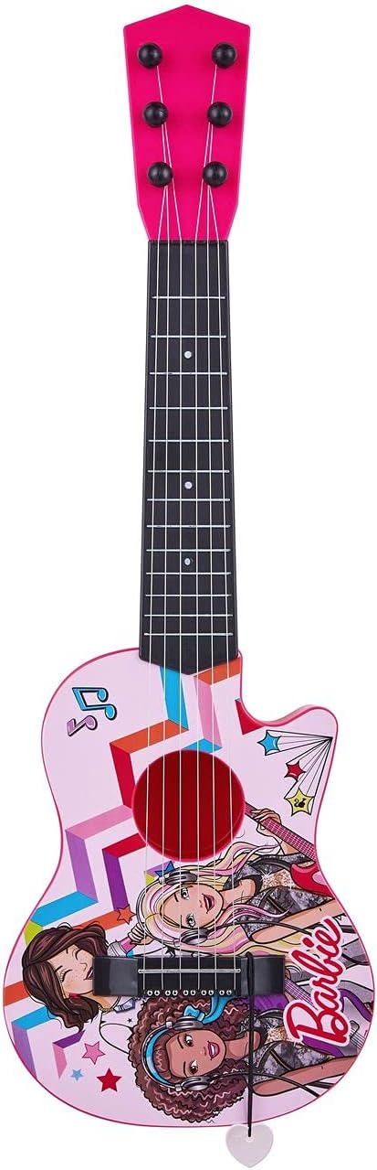 Sakar "Barbie 21"" Kids Guitar Toy GT1-01371 | Inspired Design, Easy-to-Hold, Thin Frets and Low String, Traditional Acoustic Guitar Shape, Secret Stickers, Real Tuning Gears"