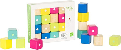 Tegu 15 Piece Magnetic Baby’s First Building Blocks, Tints