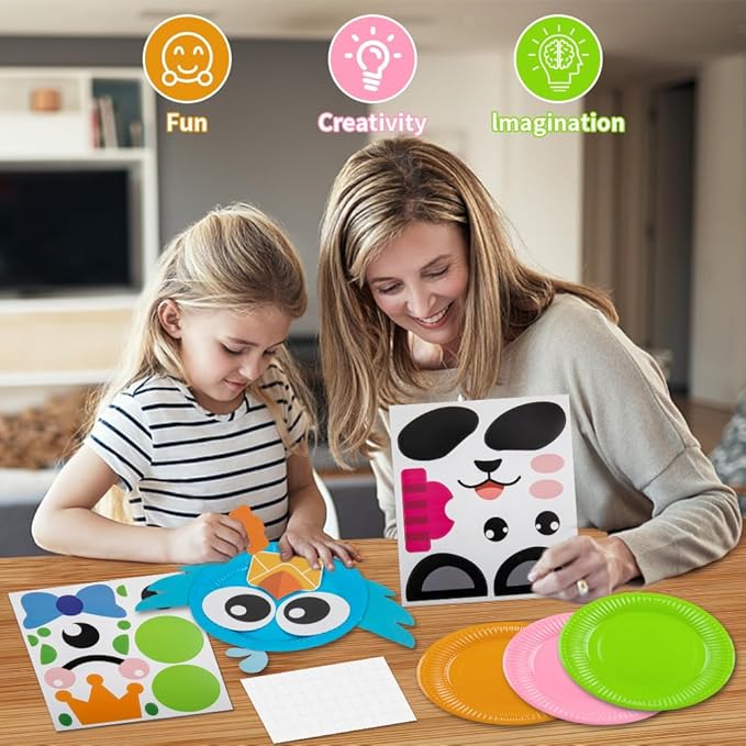 16 Pack Arts and Crafts for Kids, Toddler Crafts Animal Paper Plate Art Kit Gift for 3 4 5 6 Year Old Boys Girls DIY Kids Crafts for Birthday Party Favor Preschool Classroom Party Games