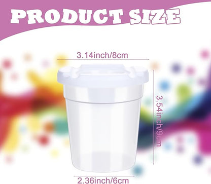 12 Packs No Spill Paint Cups for Kids Small Plastic Paint Containers with Lids Spill Proof Water Cup for Painting, School, Classroom, Art Crafts Supplies