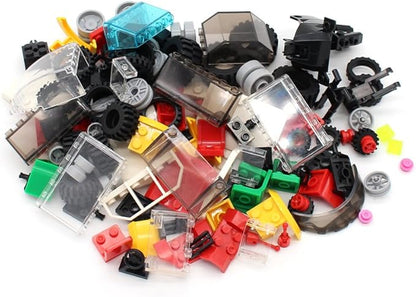 Wheels, Tires, and Axles Set - Building Bricks Block Compatible Major Brands - Steering Wheels, Windshields and Colorful Brick Building Chassis Pieces Education Wheels Set Toy for Boys Age 6+ Gifts