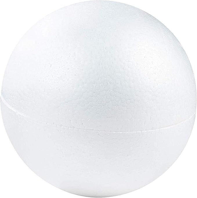 Half Foam Ball 2-Pack - 7.8 x 7.8 x 3.9 in, White - DIY Art Craft & Modeling Supply - Sphere Dome for Crafts Projects