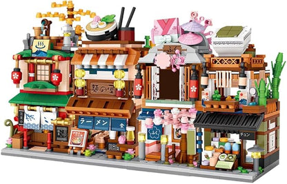 LOZ M6604 Mini Blocks Japanese Street View House Building Block Kit,1608 Pieces MOC Construction Creative Japan Architecture Model Set, Awesome Building Toys Gift for Kids and Adults