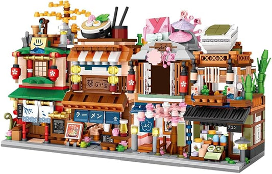 LOZ M6604 Mini Blocks Japanese Street View House Building Block Kit,1608 Pieces MOC Construction Creative Japan Architecture Model Set, Awesome Building Toys Gift for Kids and Adults