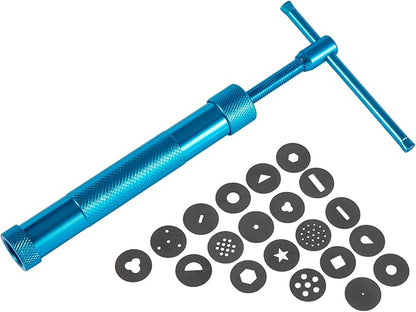 Stainless Steel Clay Extruder Sugar Paste Extruder Cake Fondant Decorating Tool Set Ceramics & Pottery Clay Extruders Mixers & Presses (Blue)