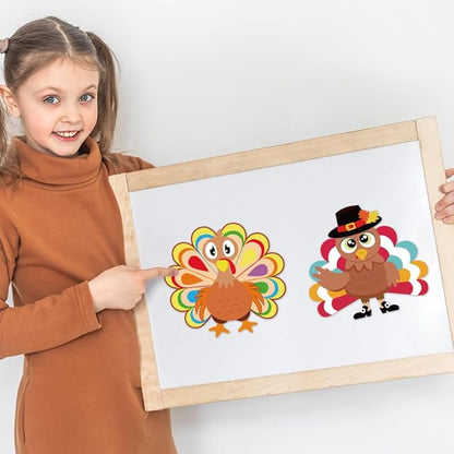 55 Sheets Thanksgiving Crafts for Kids, Make a Turkey Craft Stickers for Kids Thanksgiving Games, Activities, Gifts, Party Favors, Decorations, Thanksgiving Stickers for Family, Classroom