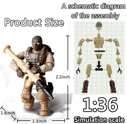 24 PCS Thunder Special Forces Building Block Action Mini-Figures Blind Bags with Multiple Weapons Accessories Equipment Assembly Building Toys Party Favors for Boys