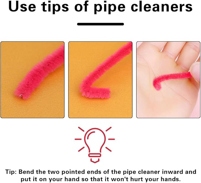 100 Pieces Pipe Cleaners Chenille Stem, Solid Color Pipe Cleaners Set for Pipe Cleaners DIY Arts Crafts Decorations, Chenille Stems Pipe Cleaners (Rose Red)