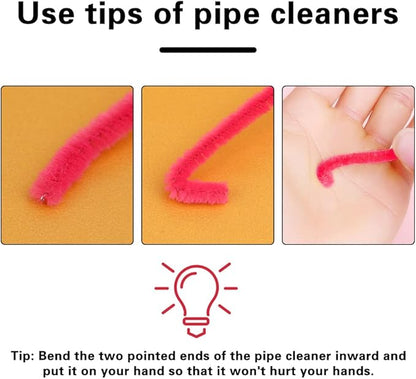 100 Pieces Pipe Cleaners Chenille Stem, Solid Color Pipe Cleaners Set for Pipe Cleaners DIY Arts Crafts Decorations, Chenille Stems Pipe Cleaners (Rose Red)