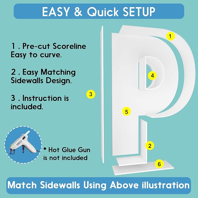 2FT Letter P Mosaic Balloon Frame Letter DIY Fillable Letters Kit for Birthday Party Wedding Backdrop Decor