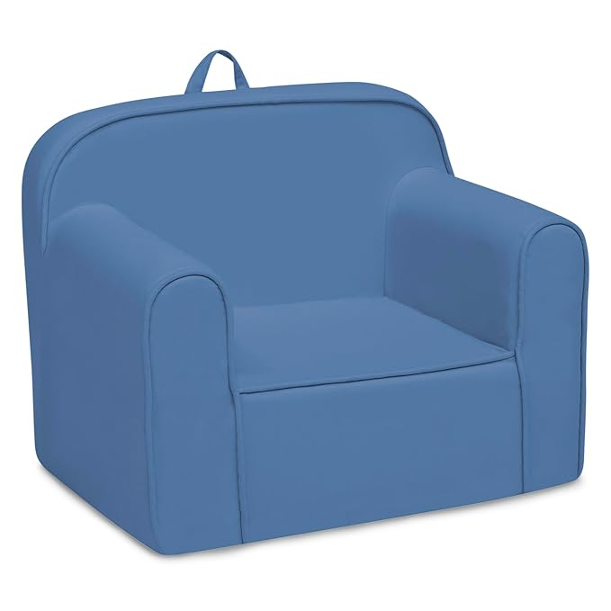 Delta Children Cozee Chair -Foam Kids Chair for Ages 18 Months and Up, Indigo
