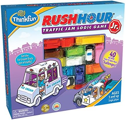 ThinkFun Rush Hour Junior - Classic Traffic Jam Logic Game | STEM Toy for Kids | Engaging Puzzles for Ages 5 and Up | Junior Edition of The International