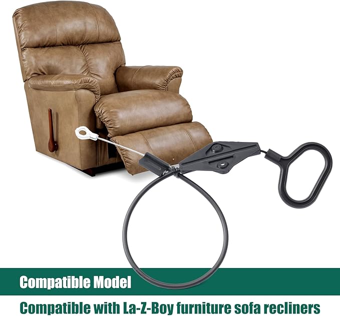 YUXIVCNE 2 Pack Recliner Cable D Ring Handle Recliner Adjustment and Maintenance Replacement for Lazy Boy Handle Cable Release Cable Couch Recliner with 3in Exposed Steel Wire O-end