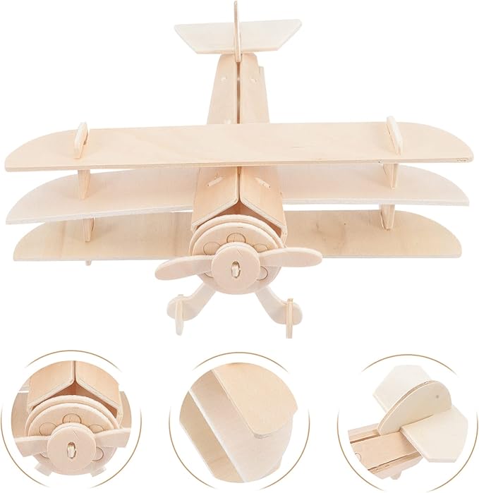 3pcs DIY Wood Planes,Wooden Airplane Craft for Kids,Mini Assemble Painting Airplane Model Toys 3D Airplane Kit for Kids School Art Activity Kids Birthday