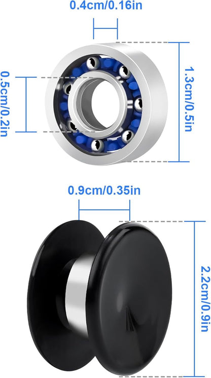 NiArt Fidget Spinner Toy DIY Bearing with Caps Set 48-Pack, MR137 0.5" Single-Sealed Chrome Steel Bearing Balls Replacement High Speed 13mmx7mmx4mm Epoxy Resin Casting Craft Skateboard Stress Reliever